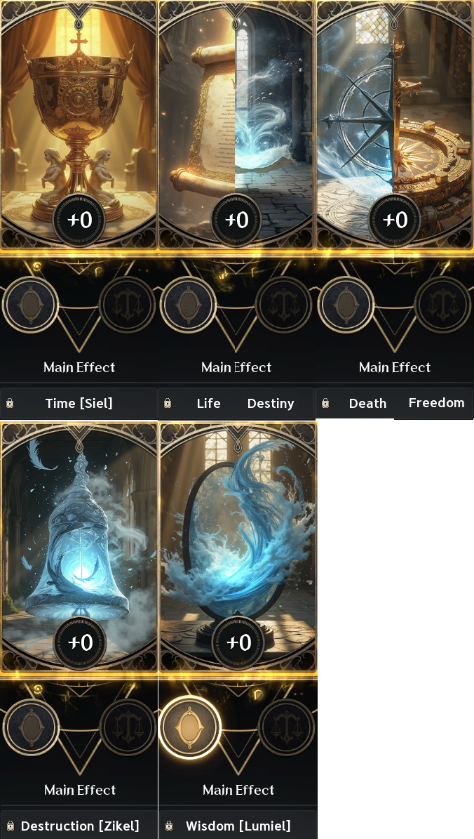 Five-card Pantheon setup composite. The text legend preserves labeled values, colors and source qualifications.