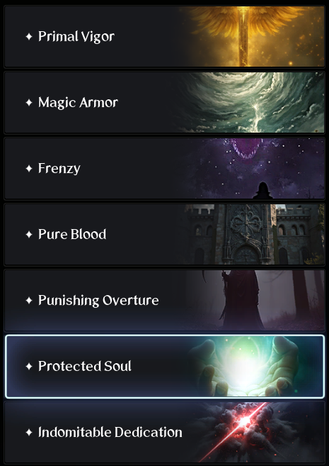 Seven Arcana sets. The text legend preserves labeled values, colors and source qualifications.
