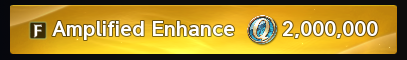 Amplified Enhance action and currency price. See the labeled text legend for screenshot values and uncertainties.