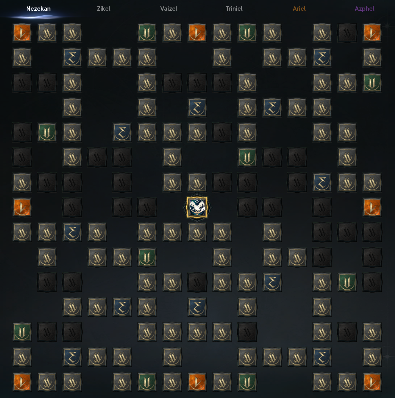 Completed Nezekan Brawler allocation example. The text legend preserves labeled values, colors and source qualifications.