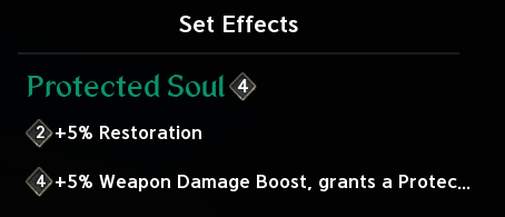 Protected Soul set threshold tooltip. The text legend preserves labeled values, colors and source qualifications.